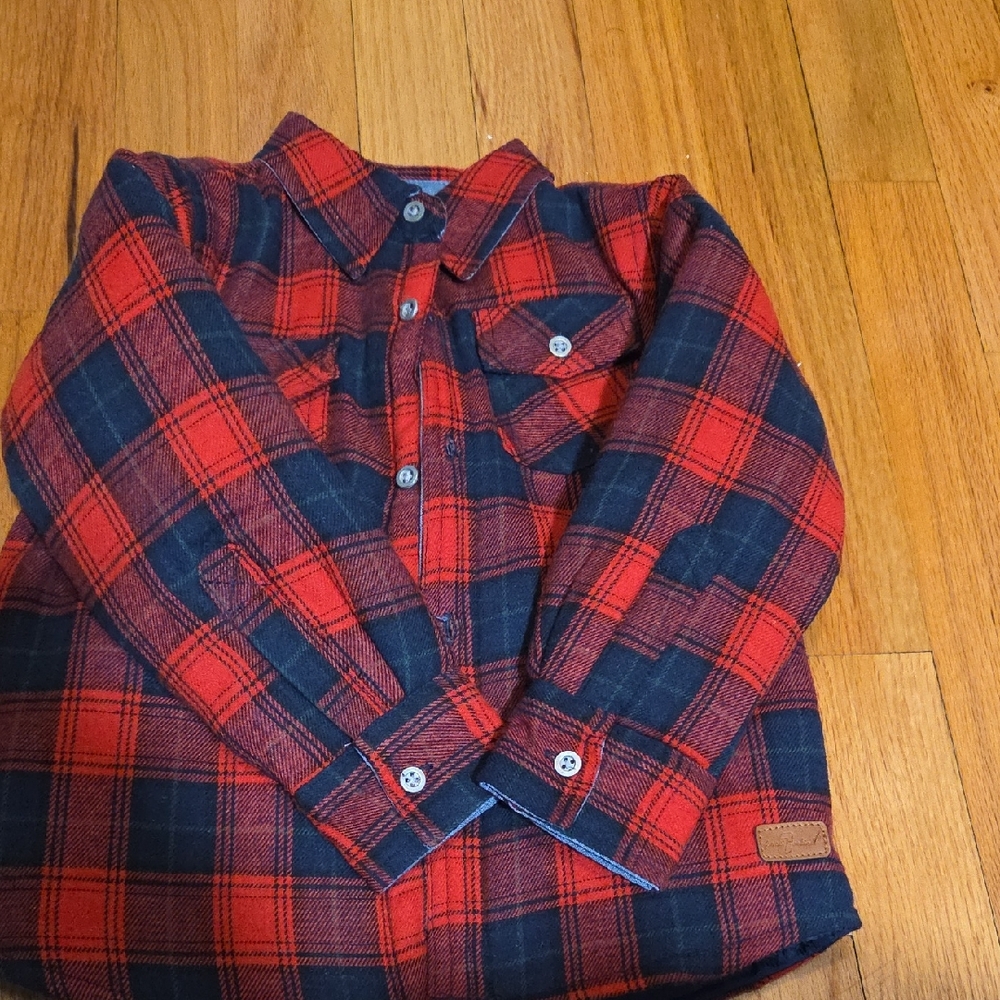 7 For All Man Kind Plaid Red and Blue Kids Shirt